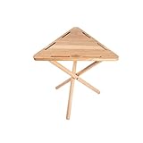 LMJ Eichen-Dreieck-Tisch im Freien Camping Picknicktisch Einfache Faltbare Couchtischtabelle (Color : Wood)