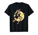 Vintage Pin Up Hexe Halloween Pinup Girl Lustige Ipuration T-S