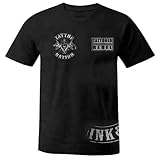 TN v/h schwarz Tattoo Retro Route 66 Chopper Bobber Oldschool Biker T-Shirt Shirt Polo 4XL XXXXL