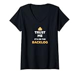 Damen Trust Me It's On The Backlog - Agile Scrum Master T-Shirt mit V