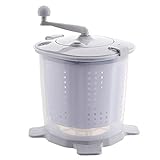 genialo Handwaschmaschine, Ohne Strom, Mit Kurbel und Schleuder, Camping, Handwäsche, Manuell, Kunststoff, Weiß/G