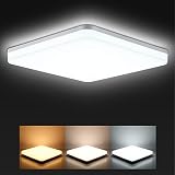 LED Deckenleuchte Dimmbar, LEOEU 3000K/4000K/6500K Einstellbar Deckenlampe, 24W 2400LM IP54 Wasserfest Led Lampe für Badezimmer Schlafzimmer Küche Wohnzimmer Balkon Bü