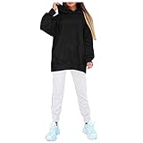 Zilosconcy Jogginganzug Damen Set Trainingsanzug Zweiteiler Frauen Sport Anzug Polyester Freizeitanzug Kapuzenjacke&Sporthose Fitnessanzug Sportswear Locker Bequem Zweiteiliger Anzug