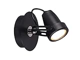 LED RETRO Wand- & Deckenstrahler 1-flammig Schwarz matt mit rundem Lamp