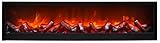 LED Wandkamin Tischkamin Elektrokamin mit realistischer Flammensimulation Kaminfeuer Feuersimulation schwarz inkl. Fernbedienung 60x20