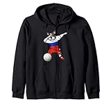 Dabbing Französische Bulldogge Russland Volleyball Fans Trikot Sport Kapuzenjack