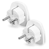 kwmobile 2X Reiseadapter UK auf DE Schuko - Typ F Deutschland Steckdose Reise Adapter Set für Typ G Stecker - Reisestecker Stromadapter in Weiß