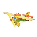 Buntes Holzflugzeug | Spielzeug | Mehrfarbig | Pädagogisches Kinderspielzeug | Lehrspielzeug Frühes Lernen | Montessori Spielzeug zum Basteln | Bastelspaß | Flugzeug zum Selbstb
