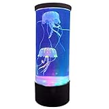 JFNV-Quallen Lampe,USB-Ladefarbwechsel LED-Nachtlicht,Mini Desktop Aquarium Lampe Mit Zwei Künstlichen Quallen,Für Home Office Decor Toll, Geschenke Fü