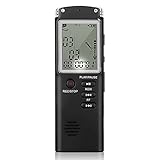 FHJL Multifunktionaler Rauschunterdrückungs-Recorder, MP3-Player, Audio, Sprachinterview, Aufnahmestift, 8/16/32 GB, USB-Diktiergerät, 96 Stunden Aufnahme, 32 GB