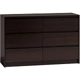 Kommode 120x40 Wenge 6 Schubladen geräumig Kommodenschrank Schubladenkommode Schlafzimmer Wohnzimmer Badezimmer Kinderzimmer (Wenge, K120)