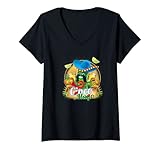 Damen Gurke spielt Gitarre Cinco de Mayo lustiges Jungen Herren Kostüm T-Shirt mit V