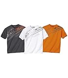 ATLAS FOR MEN - 3er-Pack T-Shirts Graphic Sport Verfügbar in großen Größen von M bis 5XL