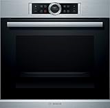 Bosch HBG675BS1 Serie 8 Einbau-Backofen, 60 x 60 cm, Made in Germany, Pyrolyse Selbstreinigung, AutoPilot 10 10 Automatikprogramme, 4D Heißluft Backen auf 4 Ebenen, TFT-Touchdisplay, Schnellaufheizung