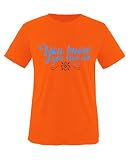 Comedy Shirts - You Know You Love me XOXO - Jungen T-Shirt - Orange/Blau-Braun Gr. 134/146