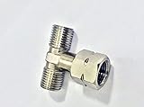 T-Stück Abzweig Doppelanschluss 1/4 LH Verbinder für Gasschlauch Druckminderer Regler Verbindungsstück