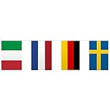 NET TOYS Wimpelkette Europa Girlande mit Landesfahnen 10 m EU Wimpelgirlande Länder Papierg