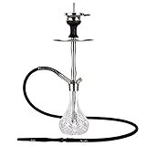 Aladin Shisha MVP 470 Flower, Wasserpfeife mit Edelstahl-Rauchsäule, Diffusor, Schlauch-Set, Kamin-Kop