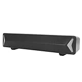 Soundbar, 3,5-mm-Buchse/USB-Kabel-Soundbar-Lautsprecher Home Desktop Kleine Lautsprecher Bass-Lautsprecherbox für Heimkino(schwarz)