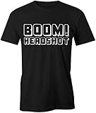 Boom! Headshot Gaming Gamer Tee White Yellow Black Red Mens Women T Shirt 100% Cotton Xbox Playstation Unisex