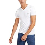 Guess T-Shirt V-Ausschnitt Logo M1RI32 J1311 G011, weiß, M (Tall)
