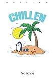 Chillen Pinguin auf einer Insel mit Palme Notizbuch: Punkteraster Notizbuch für F