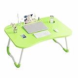 YUDIZWS Laptoptisch Lapdesk Betttisch Laptophalterung Multifunktionstisch Tragbar Mit 4 USB-anschlüssen/tassenschlitz/stifthalter Für Sofa Bett (Color : Green)