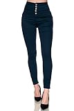 Elara Damen Jeans Stretch Skinny High Waist Chunkyrayan P EL60-1 Dunkelblau-38 (M)