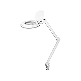 Goobay 45273 LED Lupenleuchte mit Klemme / 8.5 W Leistungsaufnahme / 125 mm Kristall-Glaslinse / Farbtemperatur 6400 K / 1.75x Vergrößerung / Lichtstrom 83-800 Lumen / Weiß