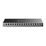 TP-Link TL-SG116E 16-Ports Gigabit Easy Smart Managed Netzwerk Switch(Gigabit-RJ45-Ports, Metallgehäuse, optimiert Datenverkehr, IGMP-Snooping, zentrales Management, energieeffizient)schw