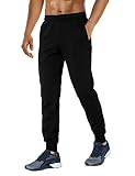Herren Jogginghose Loose Fit Sporthose Jogginghose mit Taschen Lässige Loungehose für Trekking Workout Laufen Schwarz S