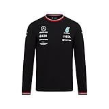 MERCEDES AMG PETRONAS Formula One Team - Offizielle Formel 1 Merchandise Kollektion - 2022 Team T-Shirt mit Langen Ärmeln - Schwarz - Herren - XXL