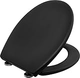 Cornat WC-Sitz Aedo - Black Edition - Pflegeleichter Duroplast - Quick up & Clean Funktion - Absenkautomatik - Bequeme Montage von oben / Toilettensitz / Klodeckel / KSMSC51