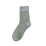 JJSCCMDZ Weihnachtssocken Winter männer super dick warm hohe qualität Retro Haar Wolle Baumwolle Weihnachten kalt Schutz Frauen Winter Socke (Color : Light Green, Size : EU39-45)