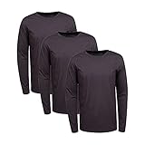 Liking Herren Langarmshirt Longsleeve Basic aus Baumwolle O-Neck Langarm Tshirt 3er Pack 8151SGE-L-3