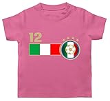 Fussball WM 2022 Fanartikel Baby - 12. Mann Italien Mannschaft - 3/6 Monate - Pink - Nationalmannschaft - BZ02 - Baby T-S