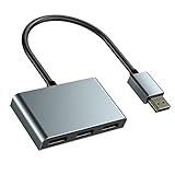 DP Splitter 1 in 3 Out, DisplayPort 1.4 Splitter 4K 60Hz, Triple MST Hub Adapter, 3 Port für Computer, M