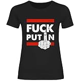 wowshirt Damen T-Shirt Fuck Putin Für Ukraine Ukrainische Patrioten Gegen Putin Demo, Größe:L, Farbe:Black