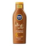 NIVEA SUN Tropical Bronze Sonnenlotion LSF 6 (200 ml), Sonnenschutz für langanhaltende Bräune ohne Selbstbräuner, Sonnencreme mit Carotin-Extrakt und Vitamin E