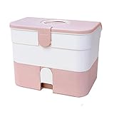 SymArt Erste Hilfe Ausrüstungen Erste-Hilfe-Kit, Container Mit Griff Und Abnehmbarem Fach, Home Emergency Medical Kit Organizer Zum Reisen (Color : Pink)