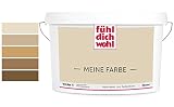 Fühl Dich Wohl Meine Farbe braun, matte Wandfarbe braun, hohe Deckkraft, verschiedene Brauntöne zur Auswahl (2,5L, Sandbraun E5-37)