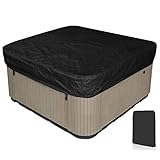 GXUYN Whirlpool Spa Abdeckung wasserdichte UV-Beständige 190T TAFT Wasserfest Schwimmbecken Abdeckung Schutzhülle für Pools,Schwarz,207 * 207 * 30