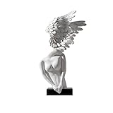 Dekofigur für Heimdekoration, Engelsflügel-Skulptur, einzigartige Erlösungsengel, Gartenstatue, Heimkunst-Dekoration aus Frp und Marmor-Materialien für Zuhause oder Garten, Tischdekoration, S