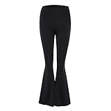 BIBOKAOKE Damen Schlaghose Yogahose Elastischer Bund Hohe Taille Sporthose Lang Pants Bootcut Yogahosen Straight-Bein-Jogginghose Ausgestelltem Bein Yoga Hose für Pilates Yoga Jogging