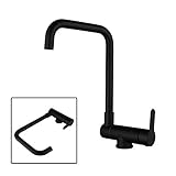 vorfenster küchenarmatur Umklappbar Mischbatterie abnehmbare wasserhahn küche schwarz 360° drehbar Wasserhahn aus Edelstahl Spültischarmatur für Küche Armatur Fensterarmatur zur Vorfenstermontag