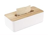 Kosmetiktücher Box aus Holz,26x13x11cm Taschentuchspender,Praktische Tücherbox,Rechteckige Tissue Box für handelsüb