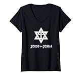 Damen Juden für Jesus Messianischer Davidstern Jüdisch T-Shirt mit V