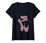 Damen Ballett Ballerina Spitzenschuhe Punkt T-Shirt mit V