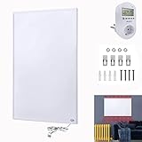 Aufun Infrarotheizung Infrarot Heizung Wand Panel mit Thermostat, Infrarot-Elektroheizung Wand Überhitzungsschutz Stecker GS TÜV, Kohlekristallheizung (800W, mit Thermostat)