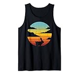 Bunny Retro Vintage 60er 70er Jahre Sonnenuntergang Kaninchen Säugetier Herren Tank Top